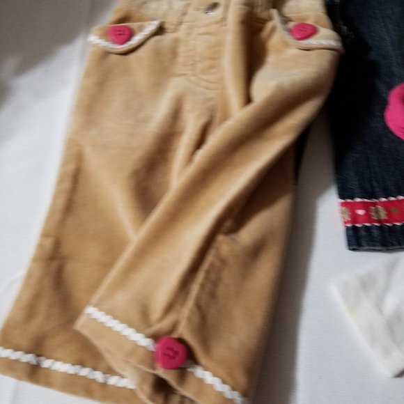 Gymboree Gingerbread Girl 3-6 Month NWT Light pink top & Green top, jeans, tan p - Picture 5 of 8